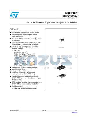 M4Z32-BR00SH1 datasheet - 5V or 3V NVRAM supervisor for up to 8 LPSRAMs
