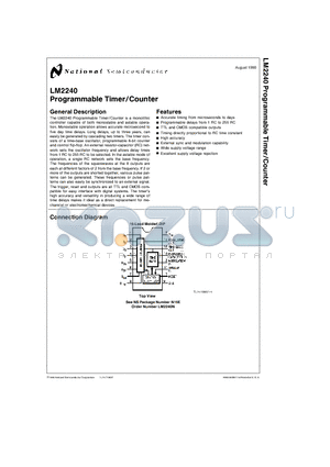 LM2240 datasheet - Programmable Timer/Counter