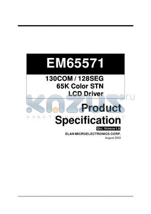 EM65571AGH datasheet - 130COM / 128SEG 65K Color STN LCD Driver