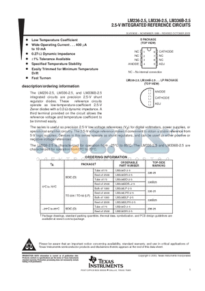 LM236 datasheet - 2.5-V INTEGRATED REFERENCE CIRCUITS