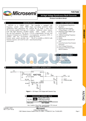 NX7102 datasheet - 3A High Voltage Synchroous Buck Converter