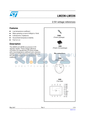 LM236D datasheet - 2.5V voltage references