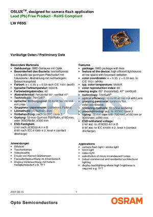 LWF65G datasheet - Lead (Pb) Free Product - RoHS Compliant