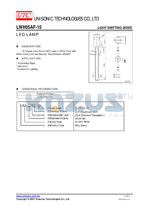 LWH05AF-15 datasheet - LWH05AF-15