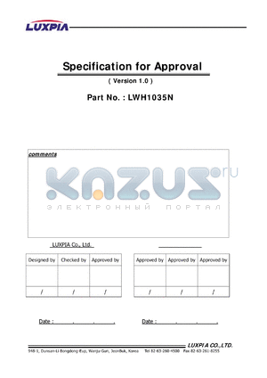 LWH1035N datasheet - Specification for Approval
