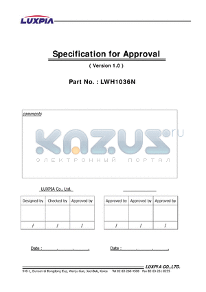 LWH1036 datasheet - Specification for Approval