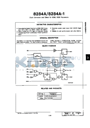 MP8284N-1B datasheet - Clock Generator and Driver for 8066, 8088 Processors