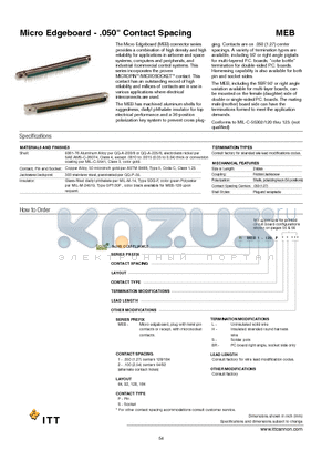 MEB1-128PBR datasheet - Micro Edgeboard - .050 Contact Spacing