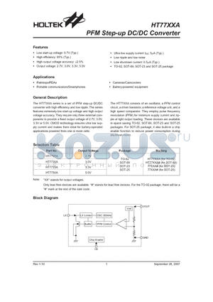 HT7730A datasheet - PFM Step-up DC/DC Converter