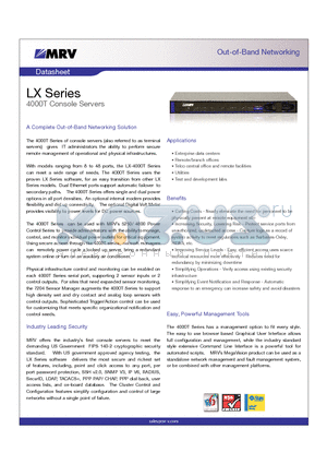 LX-4008T-011DC datasheet - 4000T Console Servers