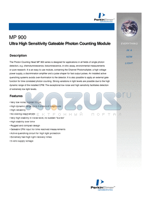 MP942 datasheet - Ultra High Sensitivity Gateable Photon Counting Module