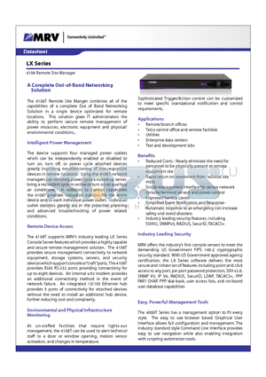 LX-4108T-1E0AC datasheet - 4108 Remote Site Manager