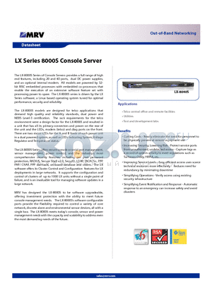 LX-8020S-012DCR datasheet - LX Series 8000S Console Server