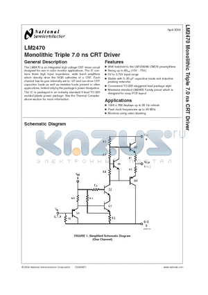 LM2470 datasheet - Monolithic Triple 7.0 ns CRT Driver