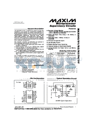 MAX691MJE datasheet - Microprocessor Supervisory Circuits