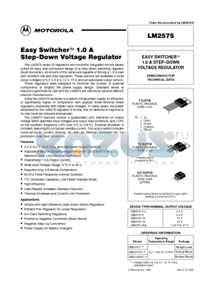 LM2575-3.3 datasheet - EASY SWITCHERE 1.0 A STEP-DOWN VOLTAGE REGULATOR