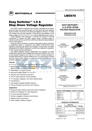 LM2575-5 datasheet - EASY SWITCHERE 1.0 A STEP-DOWN VOLTAGE REGULATOR