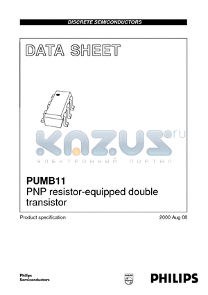 PUMB11 datasheet - PNP resistor-equipped double transistor