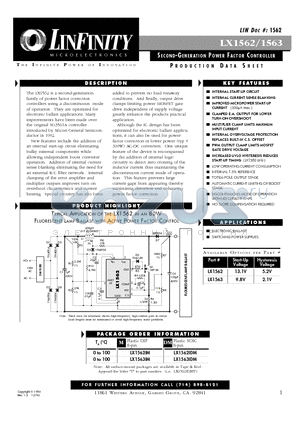 LX1563 datasheet - SECOND-GENERATION POWER FACTOR CONTROLLER