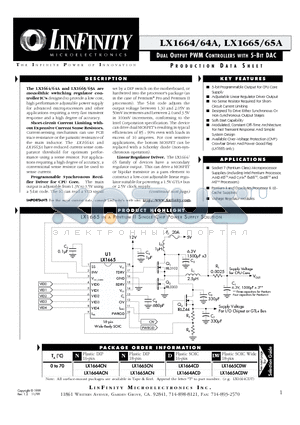 LX1664ACD datasheet - DUAL OUTPUT PWM CONTROLLERS WITH 5-BIT DAC
