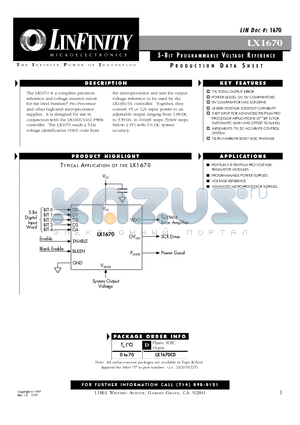 LX1670 datasheet - 5 - BIT PROGRAMMABLE VOTAGE REFERENCE