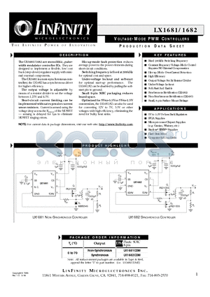 LX1681CDM datasheet - VOLTAGE - MODE PWM CONTROLLERS