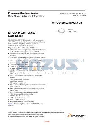 MPC5123YVY300BR datasheet - Advance Information