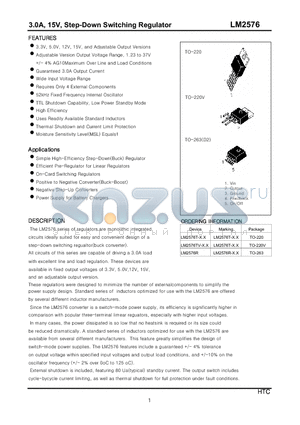 LM2576R-5.0 datasheet - 3.0A, 15V, Step-Down Switching Regulator