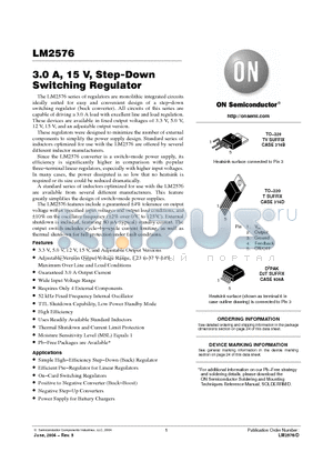 LM2576T-3.3 datasheet - EASY SWITCHER 3.0 A STEP.DOWN VOLTAGE REGULATOR