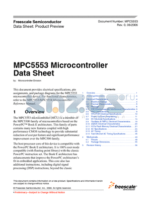 MPC5553AVF80 datasheet - Microcontroller