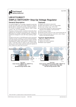LM2577 datasheet - SIMPLE SWITCHER^ Step-Up Voltage Regulator