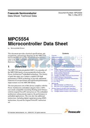 MPC5554 datasheet - Microcontroller