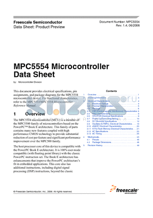 MPC5554MVR132 datasheet - Microcontroller