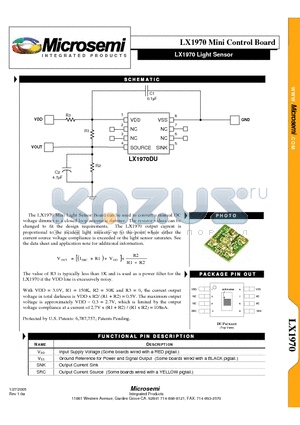 LX1970MINI datasheet - LX1970 Light Sensor