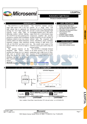 LX1973A datasheet - Automotive Light Sensor