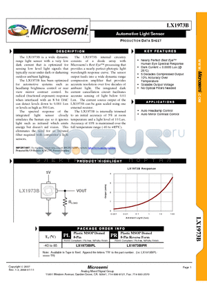 LX1973B datasheet - Automotive Light Sensor TM