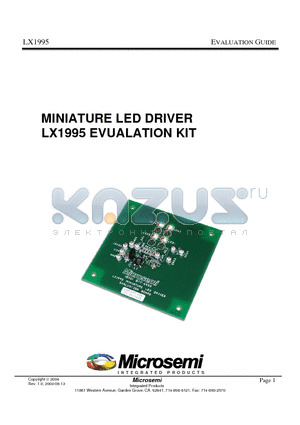 LX1995 datasheet - MINIATURE LED DRIVER LX1995 EVUALATION KIT