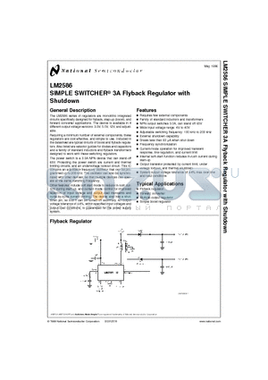 LM2586S-ADJ datasheet - SIMPLE SWITCHER 3A Flyback Regulator with Shutdown