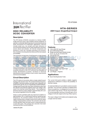 HTA20003R3S/EM datasheet - HIGH RELIABILITY DC/DC CONVERTER