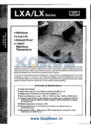 LX200VB10RM12X20LL datasheet - LXA/LX Series