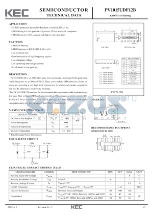PV1015UDF12B datasheet - ESD/EMI Filtering