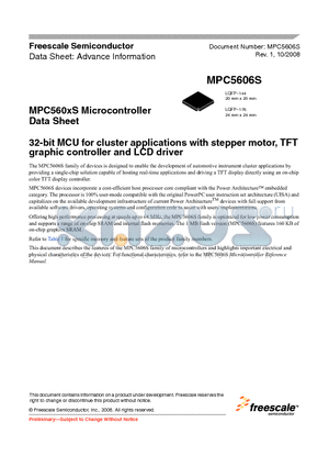 MPC5602CEVLQ datasheet - Microcontroller