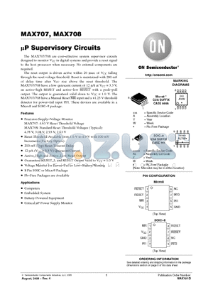 MAX708RCUA-T datasheet - UP Supervisory Circuits