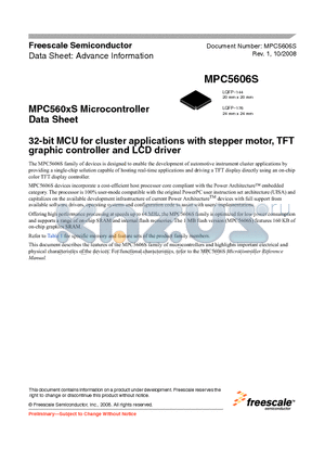 MPC5604BEVMG datasheet - Microcontroller