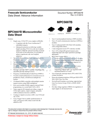 MPC5606BEMLLR datasheet - Microcontroller