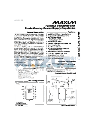 MAX717D datasheet - Palmtop Computer and Flash Memory Power-supply Regulators