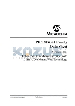 PIC18F2321T-I/PT datasheet - 28/40/44-Pin Enhanced Flash Microcontrollers with 10-Bit A/D and nanoWatt Technology