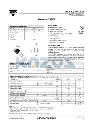 IRL620PBF datasheet - Power MOSFET