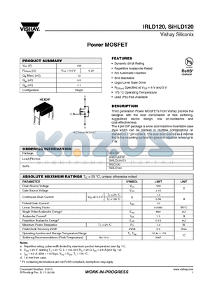 IRLD120PBF datasheet - Power MOSFET