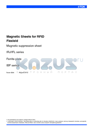 IRLG5AB300X200X0.5 datasheet - Magnetic Sheets for RFID Flexield